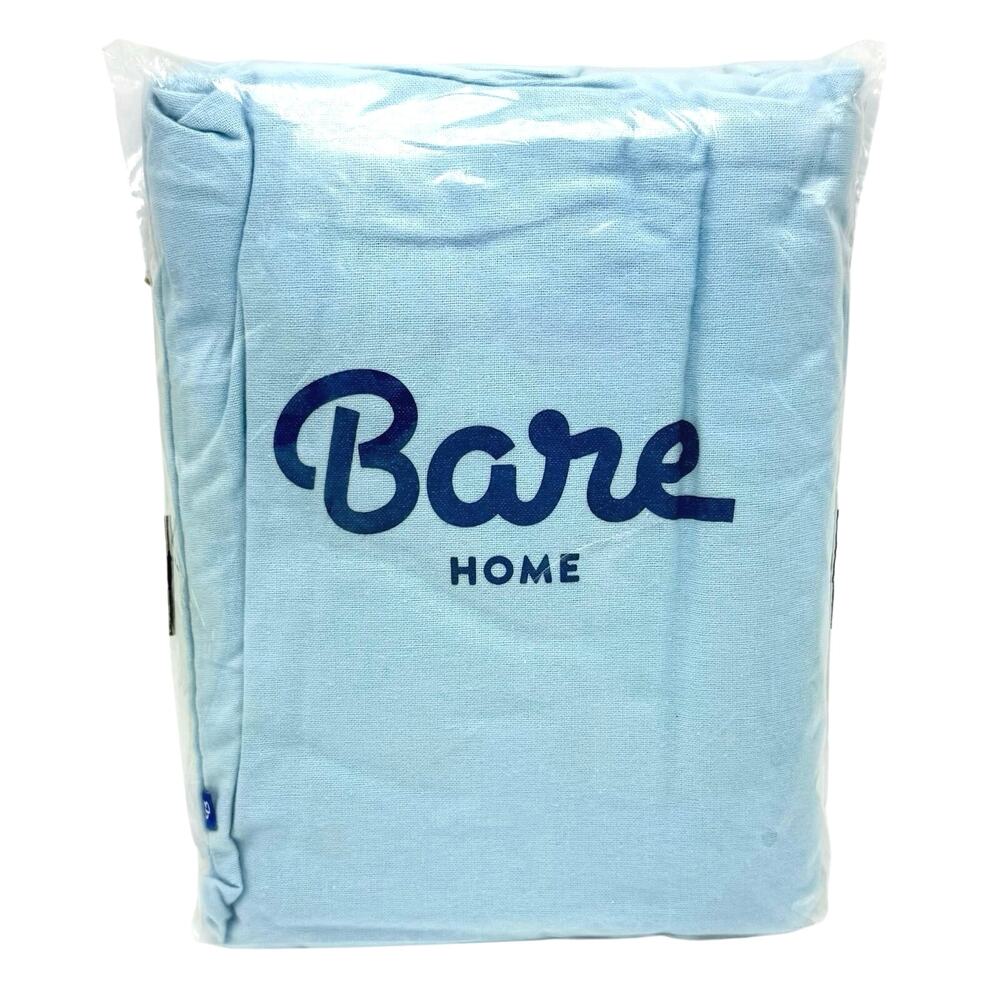 Bare Home King Pillowcases Set 2 Light Blue 100% Cotton Flannel Made in Turkey